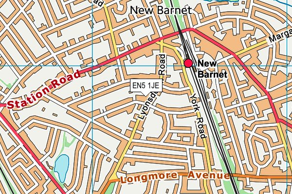 EN5 1JE map - OS VectorMap District (Ordnance Survey)