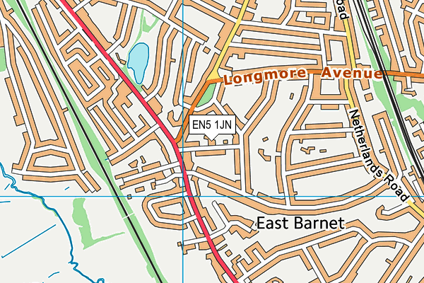EN5 1JN map - OS VectorMap District (Ordnance Survey)