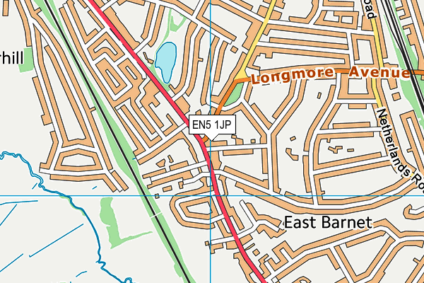 EN5 1JP map - OS VectorMap District (Ordnance Survey)