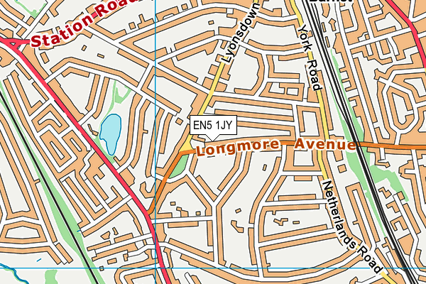 EN5 1JY map - OS VectorMap District (Ordnance Survey)