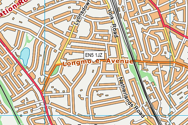 EN5 1JZ map - OS VectorMap District (Ordnance Survey)