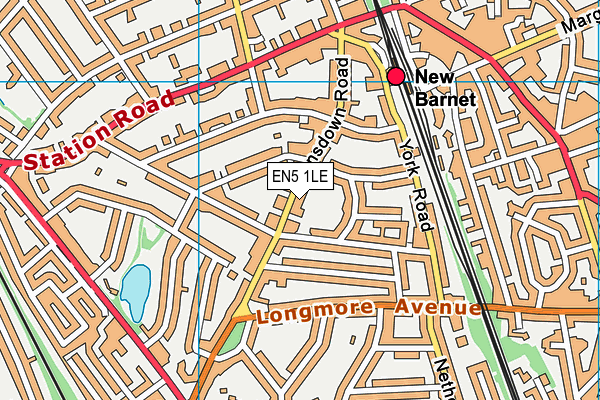 EN5 1LE map - OS VectorMap District (Ordnance Survey)