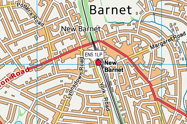 EN5 1LP map - OS VectorMap District (Ordnance Survey)