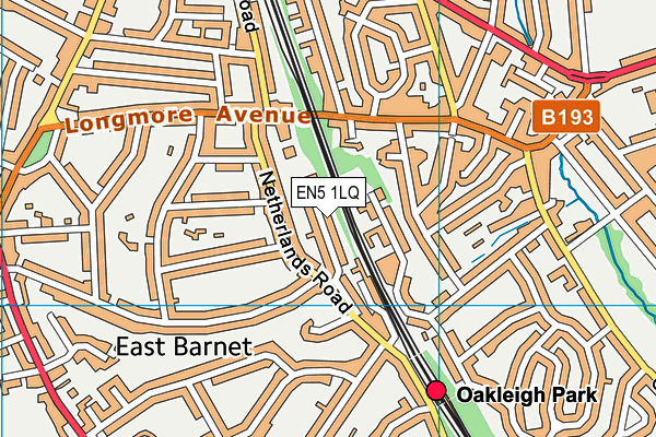 EN5 1LQ map - OS VectorMap District (Ordnance Survey)