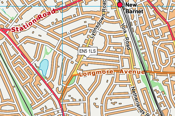 EN5 1LS map - OS VectorMap District (Ordnance Survey)