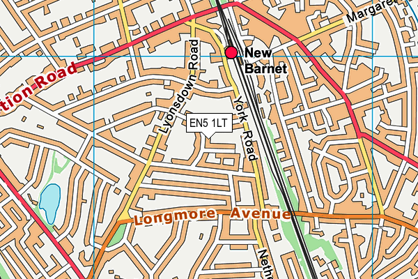EN5 1LT map - OS VectorMap District (Ordnance Survey)