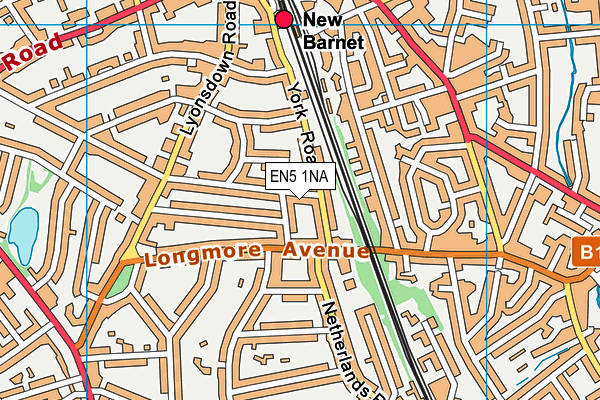 EN5 1NA map - OS VectorMap District (Ordnance Survey)