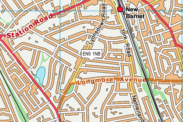 EN5 1NB map - OS VectorMap District (Ordnance Survey)