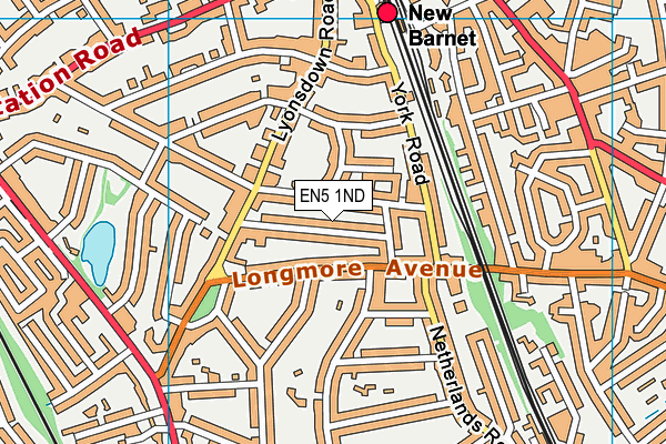 EN5 1ND map - OS VectorMap District (Ordnance Survey)
