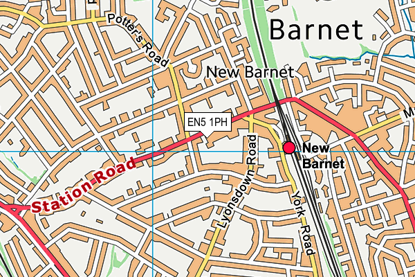 EN5 1PH map - OS VectorMap District (Ordnance Survey)