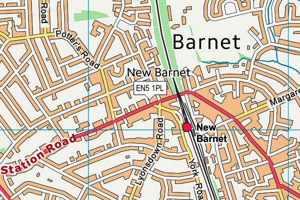 EN5 1PL map - OS VectorMap District (Ordnance Survey)