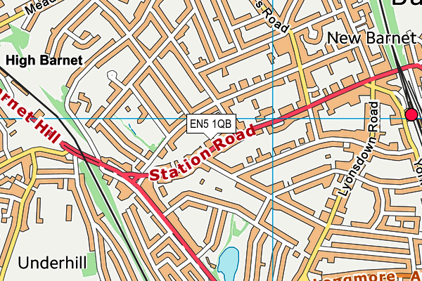 EN5 1QB map - OS VectorMap District (Ordnance Survey)