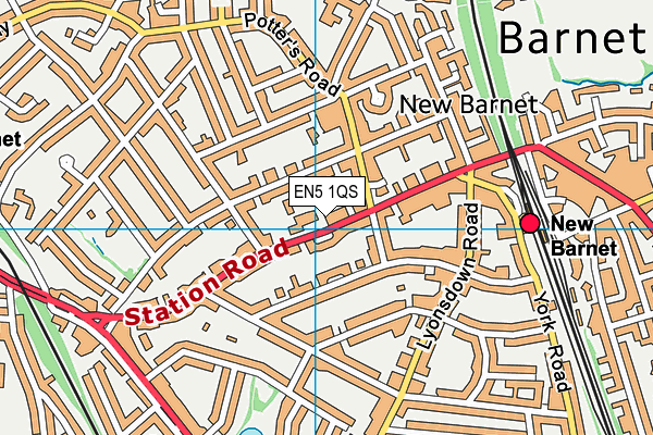 EN5 1QS map - OS VectorMap District (Ordnance Survey)