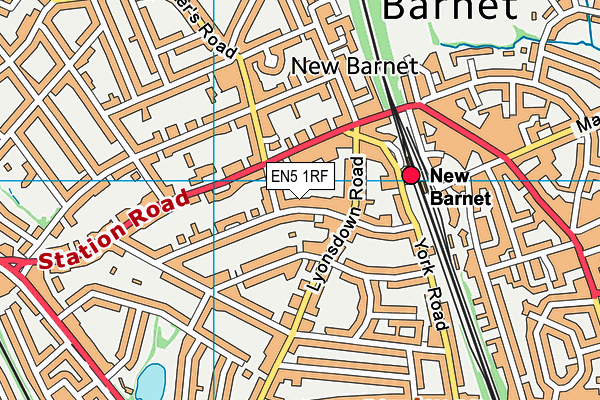 EN5 1RF map - OS VectorMap District (Ordnance Survey)