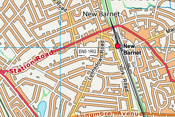 EN5 1RG map - OS VectorMap District (Ordnance Survey)