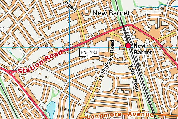 EN5 1RJ map - OS VectorMap District (Ordnance Survey)