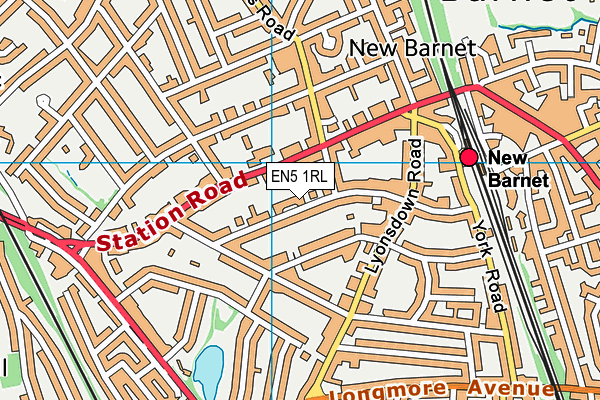 EN5 1RL map - OS VectorMap District (Ordnance Survey)