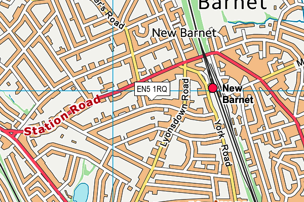 EN5 1RQ map - OS VectorMap District (Ordnance Survey)