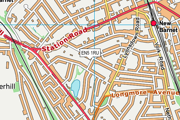 EN5 1RU map - OS VectorMap District (Ordnance Survey)