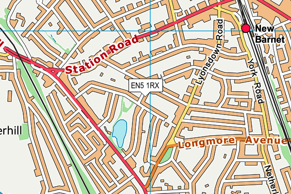 EN5 1RX map - OS VectorMap District (Ordnance Survey)