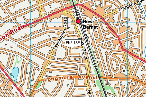 EN5 1SE map - OS VectorMap District (Ordnance Survey)