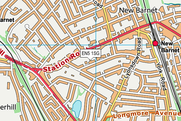 EN5 1SG map - OS VectorMap District (Ordnance Survey)