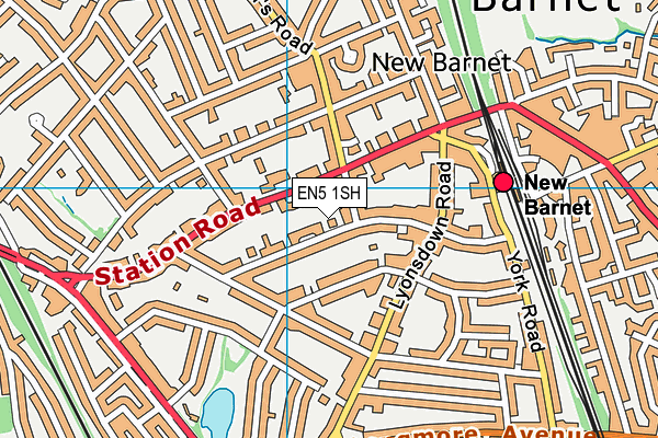 EN5 1SH map - OS VectorMap District (Ordnance Survey)