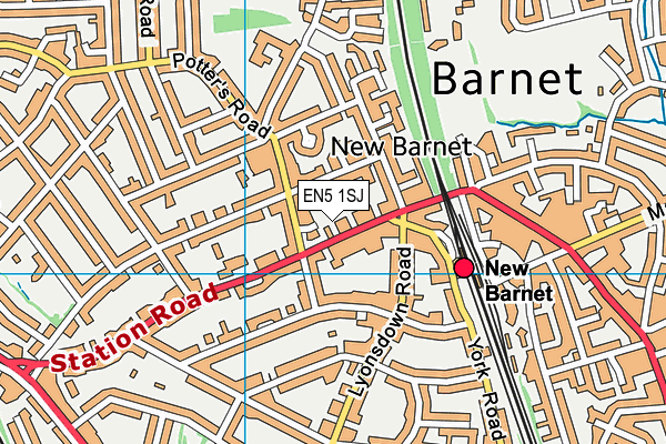 EN5 1SJ map - OS VectorMap District (Ordnance Survey)