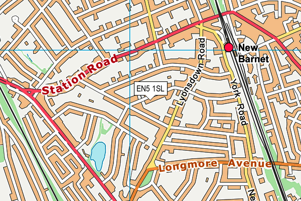 EN5 1SL map - OS VectorMap District (Ordnance Survey)