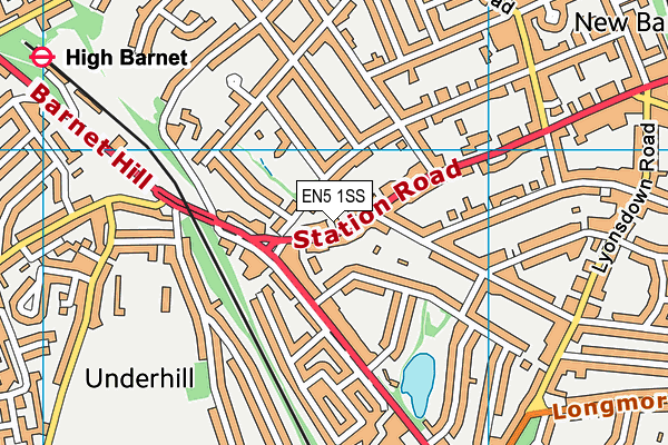 EN5 1SS map - OS VectorMap District (Ordnance Survey)
