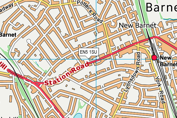 EN5 1SU map - OS VectorMap District (Ordnance Survey)