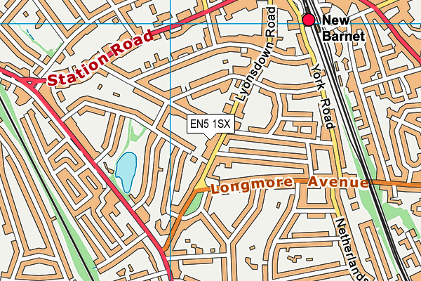 EN5 1SX map - OS VectorMap District (Ordnance Survey)