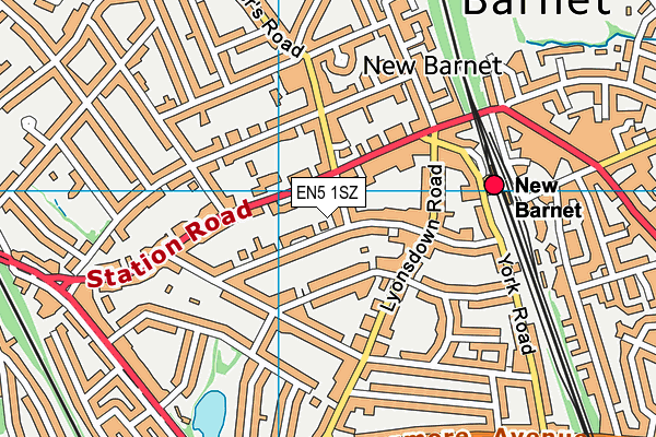 EN5 1SZ map - OS VectorMap District (Ordnance Survey)