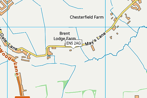 Old Elizabethans Memorial Playing Fields map (EN5 2AG) - OS VectorMap District (Ordnance Survey)