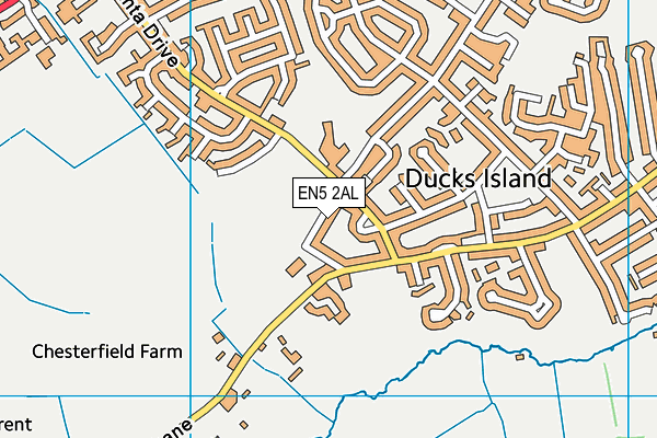 EN5 2AL map - OS VectorMap District (Ordnance Survey)