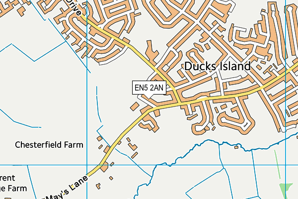 EN5 2AN map - OS VectorMap District (Ordnance Survey)