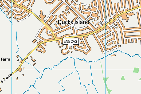 EN5 2AS map - OS VectorMap District (Ordnance Survey)