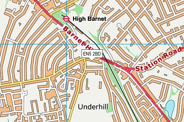 EN5 2BD map - OS VectorMap District (Ordnance Survey)