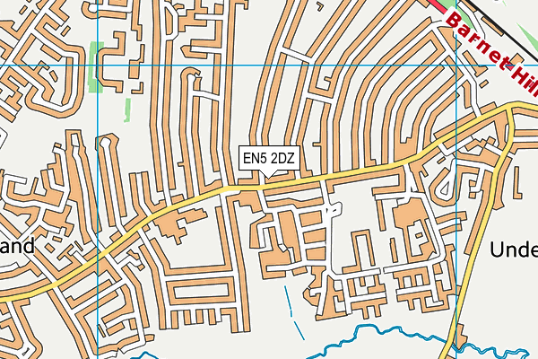 EN5 2DZ map - OS VectorMap District (Ordnance Survey)