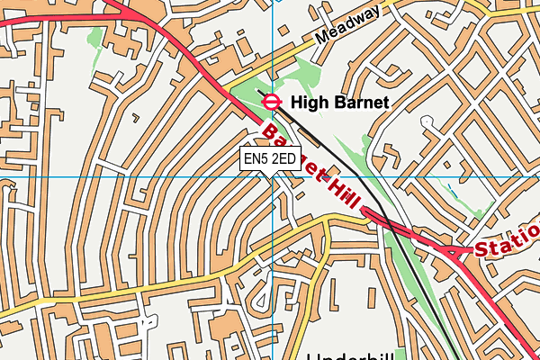 St Catherines Catholic Primary School map (EN5 2ED) - OS VectorMap District (Ordnance Survey)