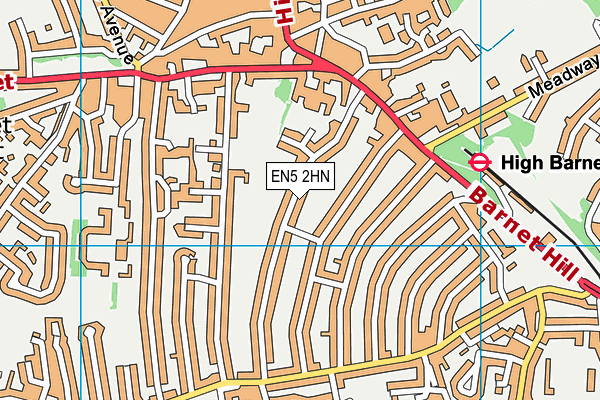 EN5 2HN map - OS VectorMap District (Ordnance Survey)