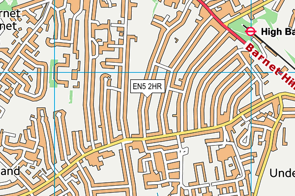 EN5 2HR map - OS VectorMap District (Ordnance Survey)