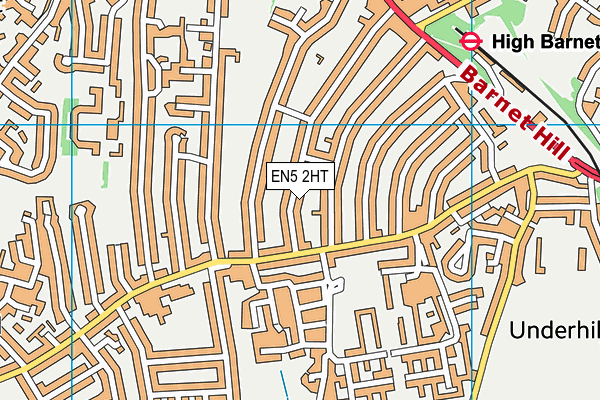 EN5 2HT map - OS VectorMap District (Ordnance Survey)