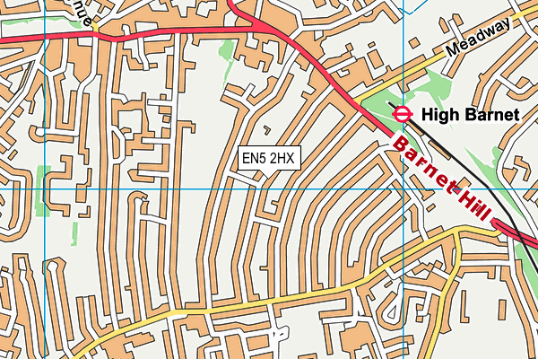 EN5 2HX map - OS VectorMap District (Ordnance Survey)
