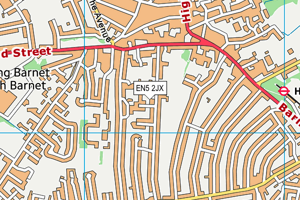 EN5 2JX map - OS VectorMap District (Ordnance Survey)