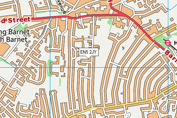 EN5 2JY map - OS VectorMap District (Ordnance Survey)