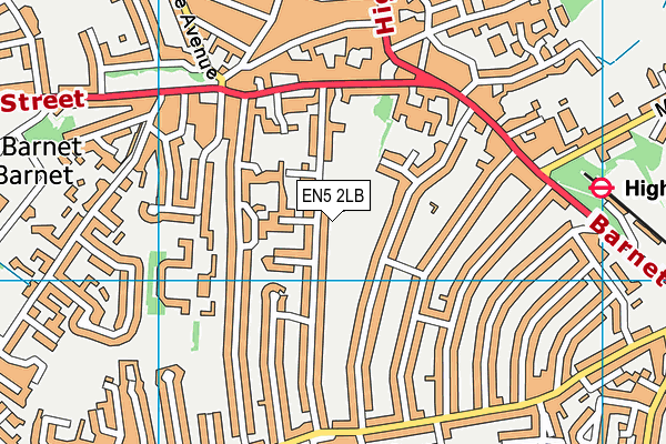 EN5 2LB map - OS VectorMap District (Ordnance Survey)