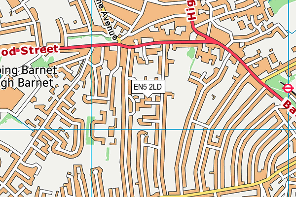 EN5 2LD map - OS VectorMap District (Ordnance Survey)