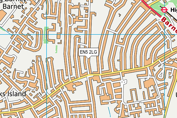 Old Courthouse Recreation Ground map (EN5 2LG) - OS VectorMap District (Ordnance Survey)