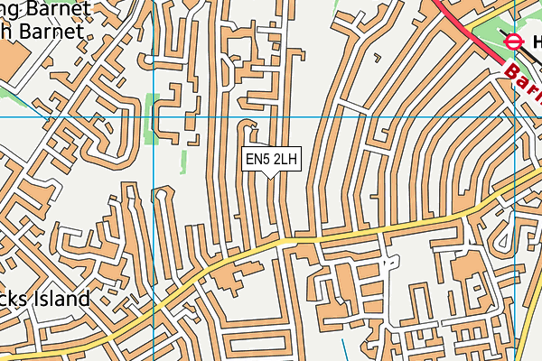 EN5 2LH map - OS VectorMap District (Ordnance Survey)